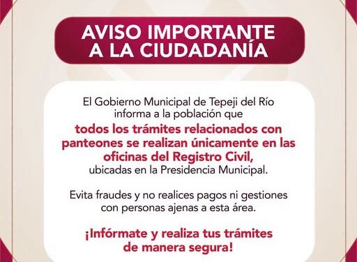 Alertan sobre posibles fraudes en trámites de panteones en Tepeji del Río