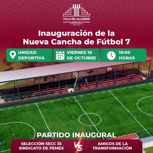 Tula de Allende inaugurará nueva cancha de Fútbol 7