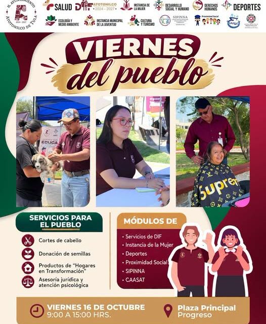 Llevará Gobierno Municipal de Atotonilco de Tula servicios a la comunidad de Progreso