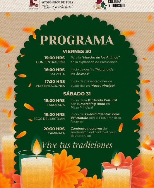 Atotonilco de Tula anuncia el programa del Tercer Festival de Día de Muertos