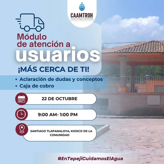 CAAMTROH acercará sus servicios a habitantes de Santiago Tlapanaloya
