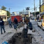 Avanza al 50% reparación de drenaje sanitario en el centro de Tula