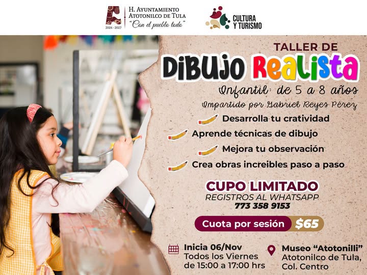 Invitan a niñas y niños a participar en taller de dibujo en Atotonilco de Tula