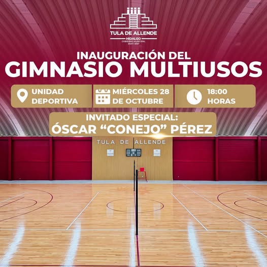 Tula de Allende inaugurará la duela de la Unidad Deportiva con la presencia de Óscar “Conejo” Pérez