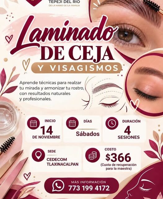 DIF Tepeji del Río ofrecerá taller de laminado de ceja y visagismo en Tlaxinacalpan