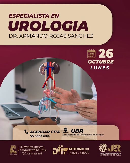 DIF de Atotonilco de Tula ofrecerá consultas especializadas en urología este lunes