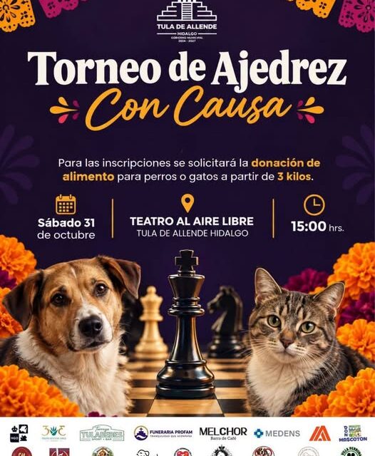 Tula de Allende realizará Torneo de Ajedrez con Causa en apoyo al bienestar animal