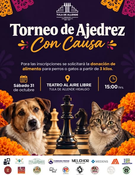 Tula de Allende realizará Torneo de Ajedrez con Causa en apoyo al bienestar animal