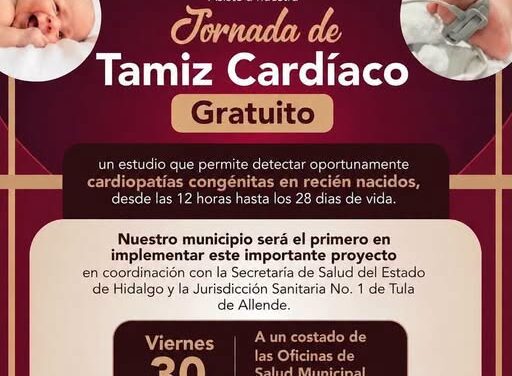 Tepeji del Río realizará jornada gratuita de tamiz cardíaco para recién nacidos